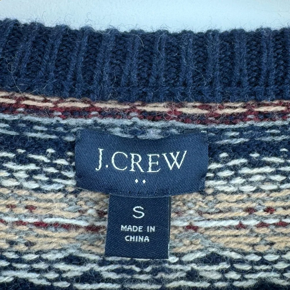 J.Crew Men Fair Isle Wool Fisherman‎ Sweater Size Small
